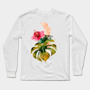 Relaxing Tropical Spa Watercolor Long Sleeve T-Shirt